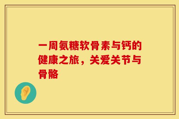 一周氨糖软骨素与钙的健康之旅,关爱关节与骨骼 一周氨糖软骨素与钙的健康之旅,关爱关节与骨骼