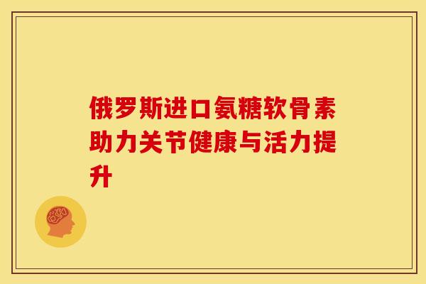 俄罗斯进口氨糖软骨素助力关节健康与活力提升