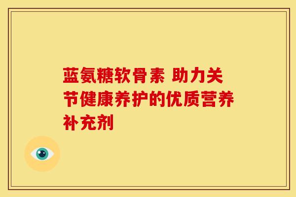 蓝氨糖软骨素 助力关节健康养护的优质营养补充剂