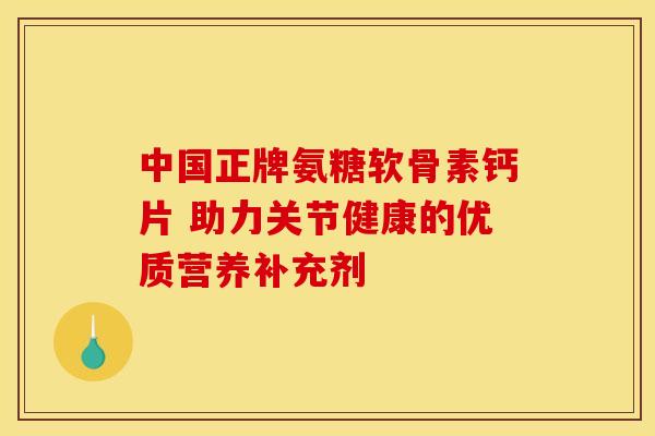 中国正牌氨糖软骨素钙片 助力关节健康的优质营养补充剂