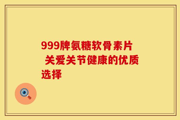 999牌氨糖软骨素片 关爱关节健康的优质选择