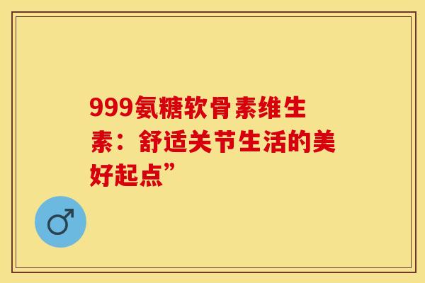 999氨糖软骨素维生素：舒适关节生活的美好起点”