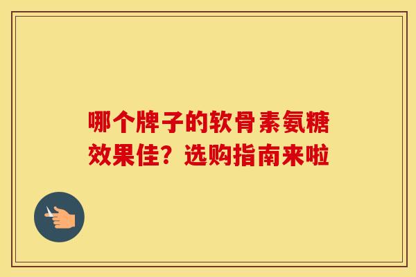 哪个牌子的软骨素氨糖效果佳？选购指南来啦
