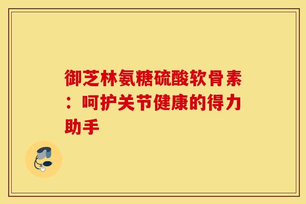 御芝林氨糖硫酸软骨素：呵护关节健康的得力助手