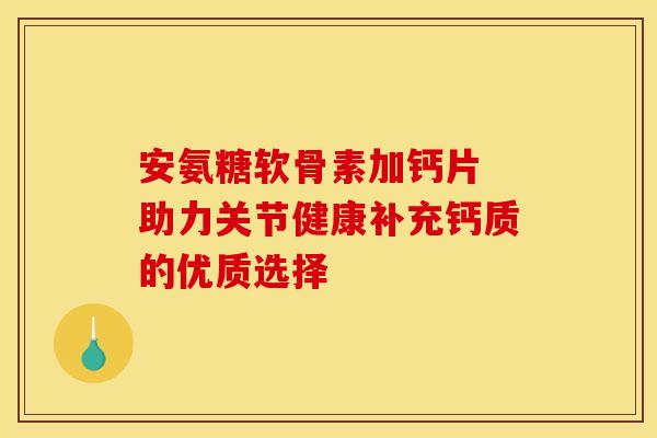 安氨糖软骨素加钙片 助力关节健康补充钙质的优质选择