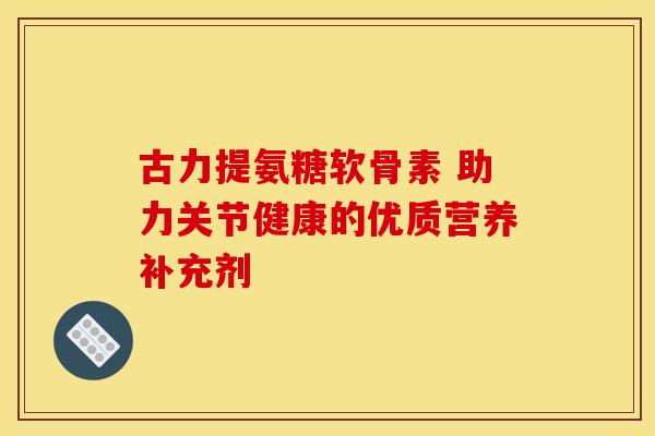 古力提氨糖软骨素 助力关节健康的优质营养补充剂 古力提氨糖软骨素 助力关节健康的优质营养补充剂