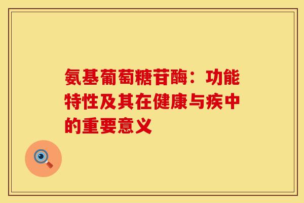 氨基葡萄糖苷酶:功能特性及其在健康与疾中的重要意义 氨基葡萄糖苷酶:功能特性及其在健康与疾中的重要意义