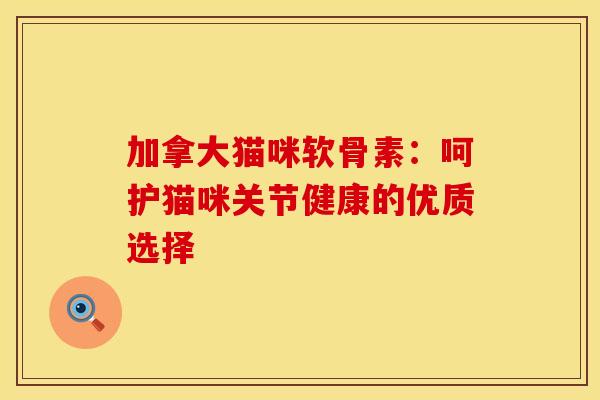 加拿大猫咪软骨素：呵护猫咪关节健康的优质选择