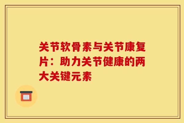 关节软骨素与关节康复片：助力关节健康的两大关键元素