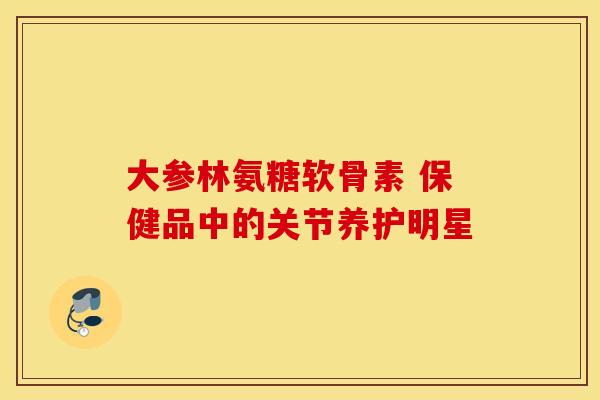 大参林氨糖软骨素 保健品中的关节养护明星