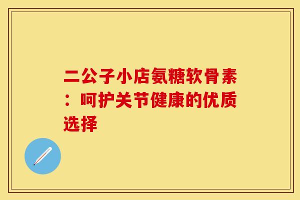 二公子小店氨糖软骨素：呵护关节健康的优质选择