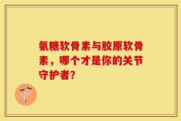 氨糖软骨素与胶原软骨素,哪个才是你的关节守护者? 氨糖软骨素与胶原软骨素,哪个才是你的关节守护者?
