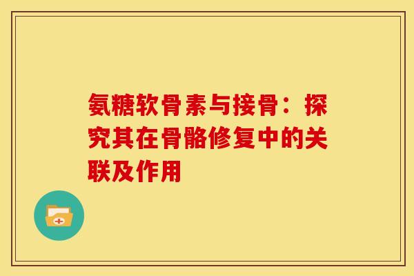 氨糖软骨素与接骨：探究其在骨骼修复中的关联及作用