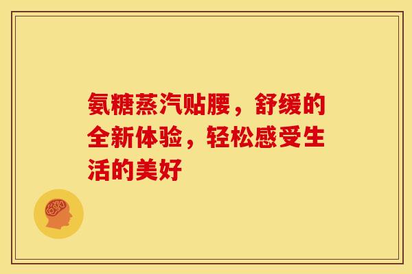 氨糖蒸汽贴腰，舒缓的全新体验，轻松感受生活的美好