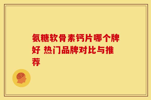 氨糖软骨素钙片哪个牌好 热门品牌对比与推荐