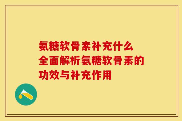 氨糖软骨素补充什么 全面解析氨糖软骨素的功效与补充作用