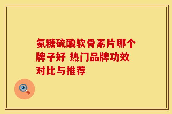 氨糖硫酸软骨素片哪个牌子好 热门品牌功效对比与推荐