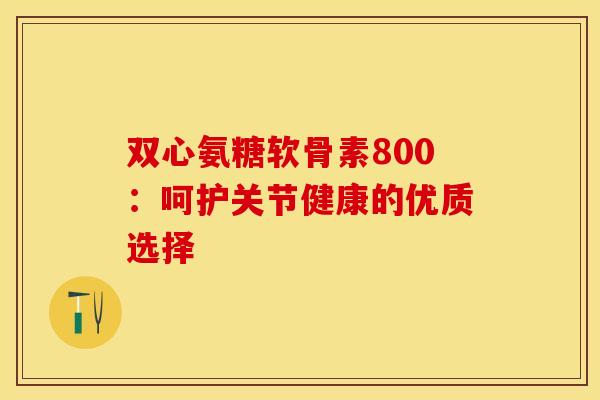 双心氨糖软骨素800：呵护关节健康的优质选择