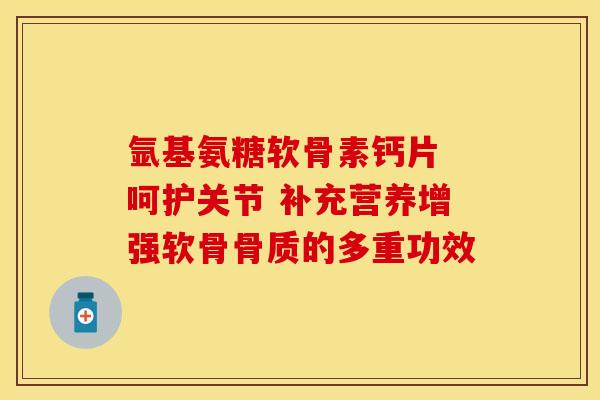 氩基氨糖软骨素钙片 呵护关节 补充营养增强软骨骨质的多重功效