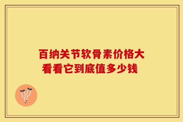 百纳关节软骨素价格大 看看它到底值多少钱