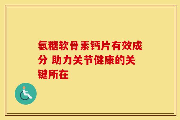氨糖软骨素钙片有效成分 助力关节健康的关键所在