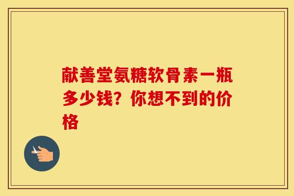 献善堂氨糖软骨素一瓶多少钱？你想不到的价格