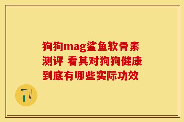 狗狗mag鲨鱼软骨素测评 看其对狗狗健康到底有哪些实际功效