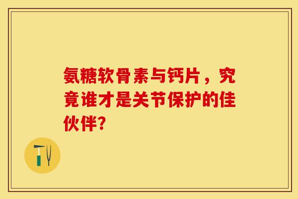 氨糖软骨素与钙片，究竟谁才是关节保护的佳伙伴？