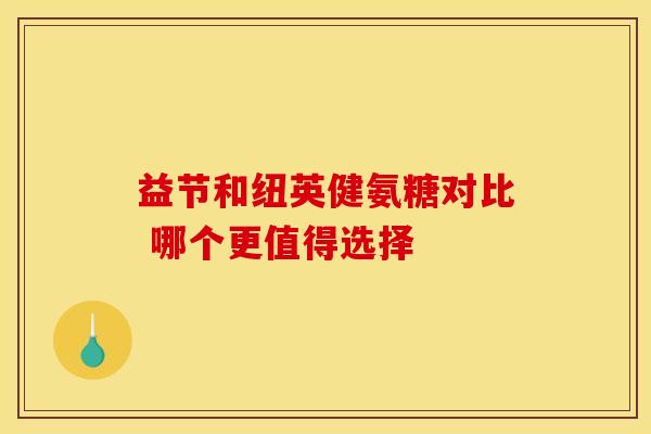 益节和纽英健氨糖对比 哪个更值得选择 益节和纽英健氨糖对比 哪个更值得选择