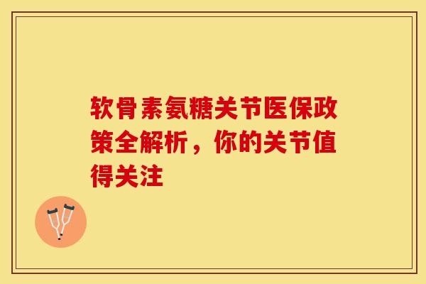 软骨素氨糖关节医保政策全解析，你的关节值得关注