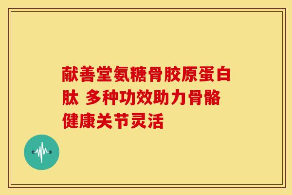献善堂氨糖骨胶原蛋白肽 多种功效助力骨骼健康关节灵活