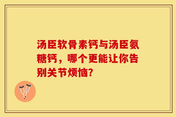 汤臣软骨素钙与汤臣氨糖钙，哪个更能让你告别关节烦恼？