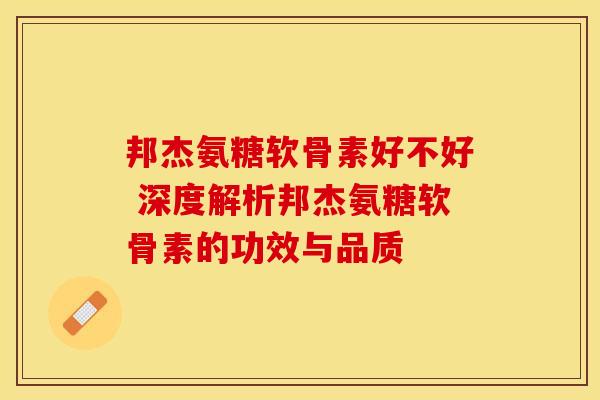 邦杰氨糖软骨素好不好 深度解析邦杰氨糖软骨素的功效与品质
