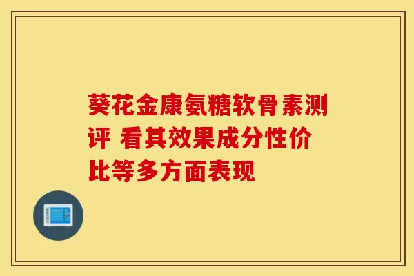 葵花金康氨糖软骨素测评 看其效果成分性价比等多方面表现