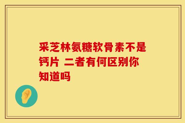 采芝林氨糖软骨素不是钙片 二者有何区别你知道吗 采芝林氨糖软骨素不是钙片 二者有何区别你知道吗
