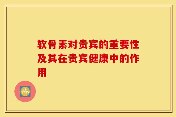 软骨素对贵宾的重要性及其在贵宾健康中的作用 软骨素对贵宾的重要性及其在贵宾健康中的作用