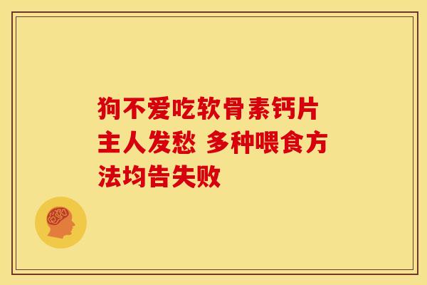 狗不爱吃软骨素钙片 主人发愁 多种喂食方法均告失败 狗不爱吃软骨素钙片 主人发愁 多种喂食方法均告失败